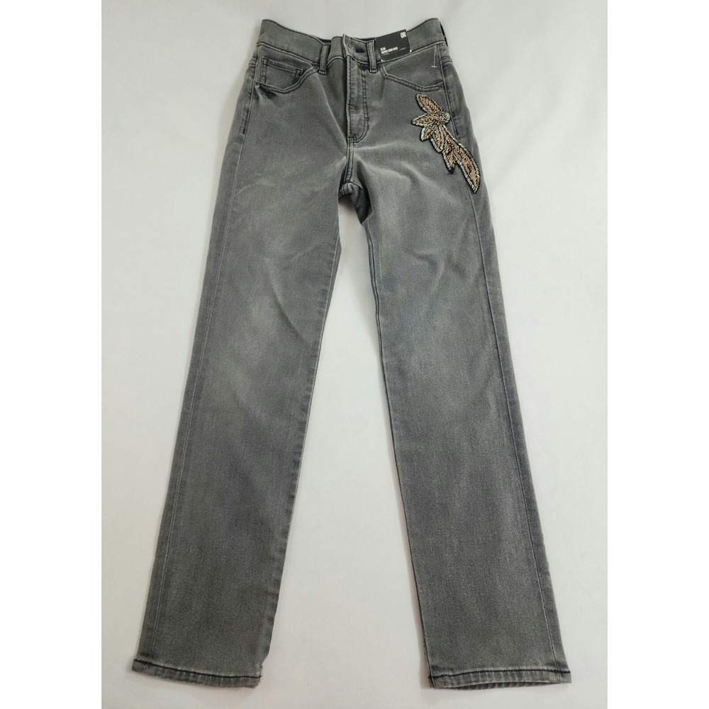 Express Jeans Womens sz 0 R Slim Super High Rise Luxe Grey $88 Ladies